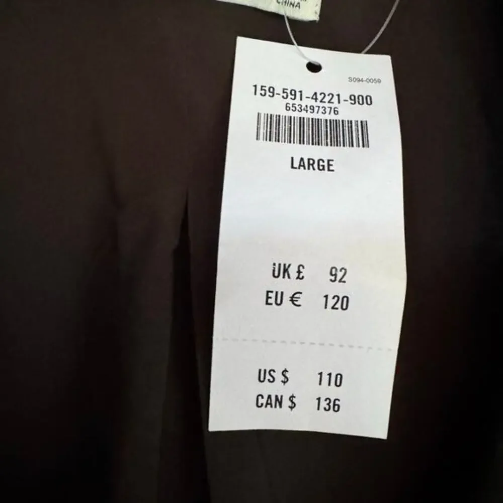 Abercrombie‎ & Fitch Faux Leather Jacket Black Large Workwear Minimalist NWT - Picture 7 of 9